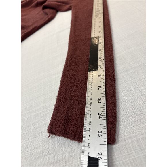 Barefoot Dreams Cozy Chic Rose Burgundy Open Front Cardigan Soft Knit M - Picture 11 of 15